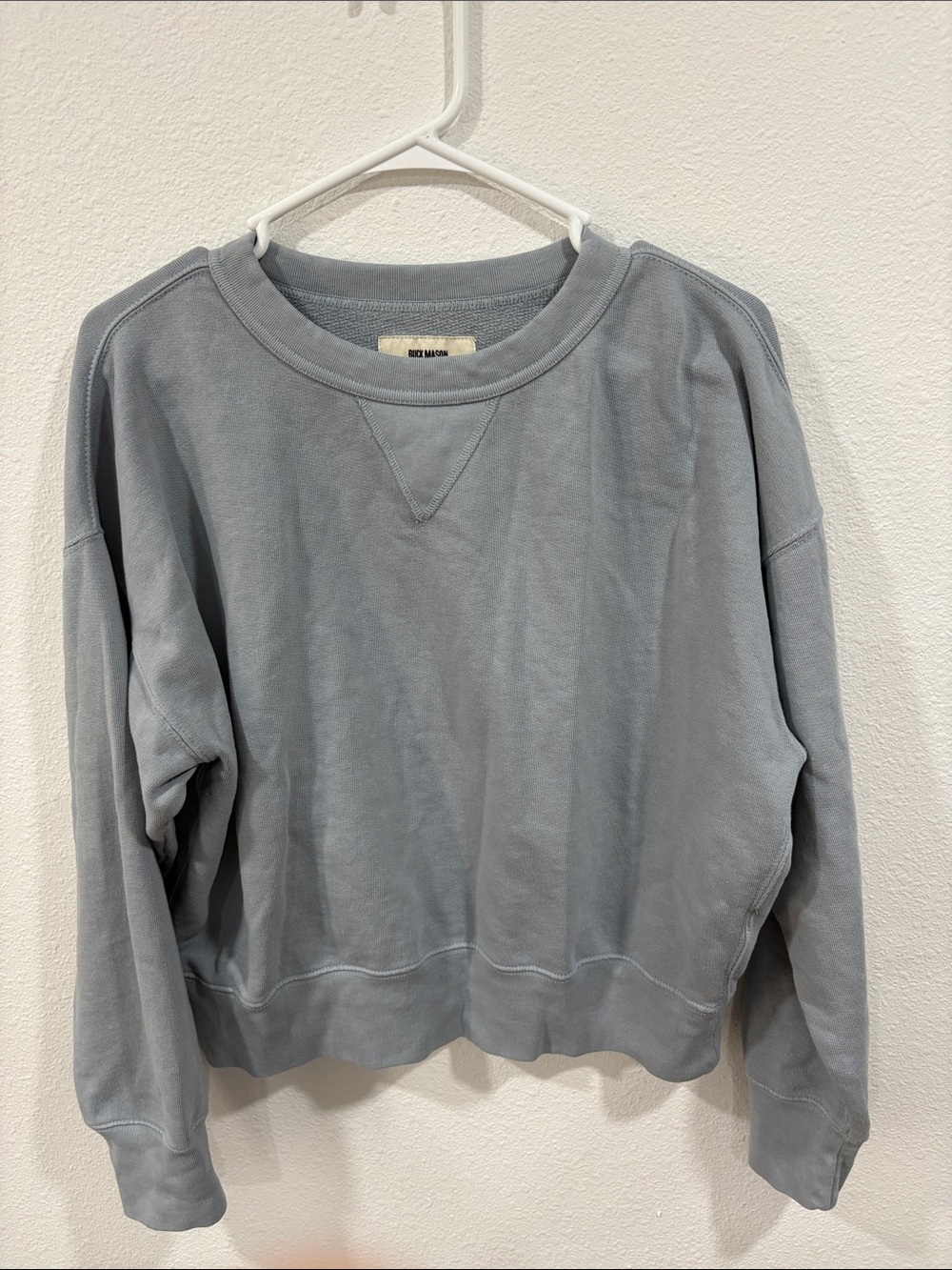 Buck Mason Women’s Blue Double V Crewneck Sweatshirt Large